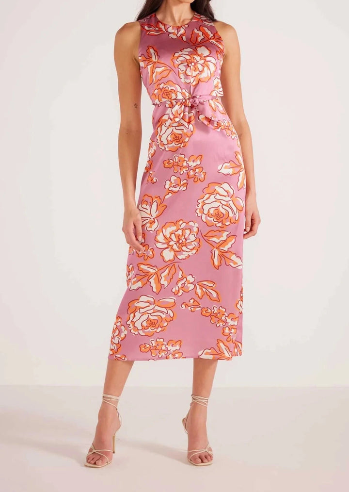 Mink Pink Mandevilla Tie Midi Dress