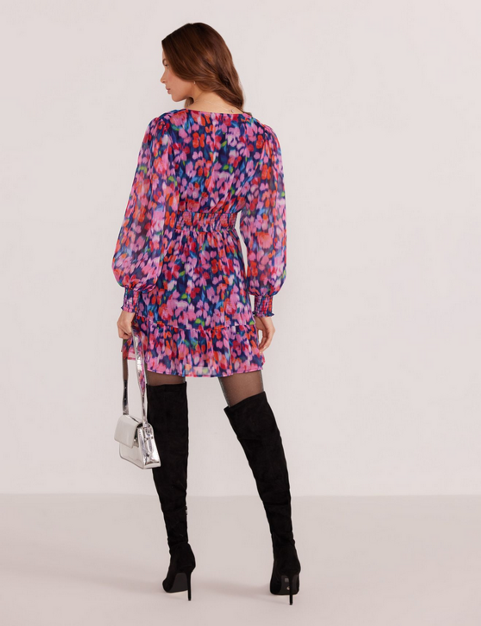 Mink Pink Calista Mini Dress-Blurred Floral