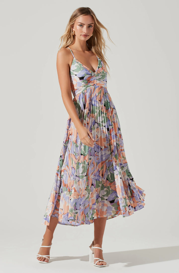 ASTR Blythe Dress- Coral Multi