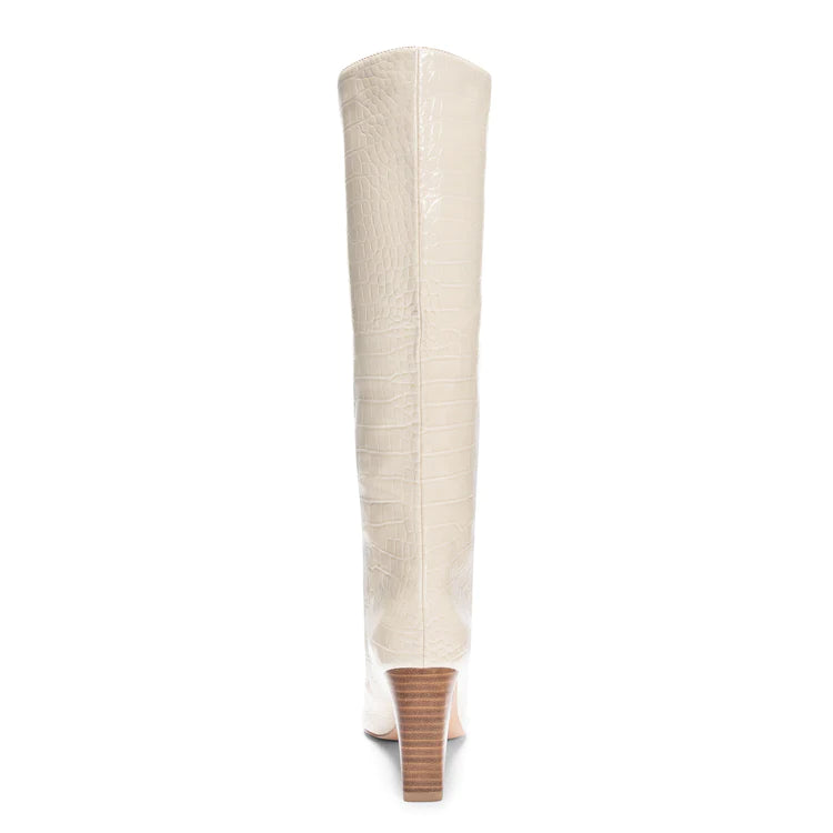 Frankie Tall Shaft Boot-Cream