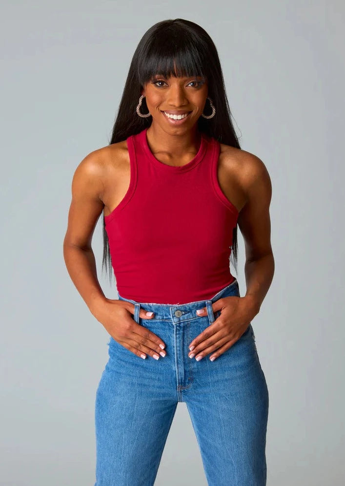 Jada Halter Bodysuit Red