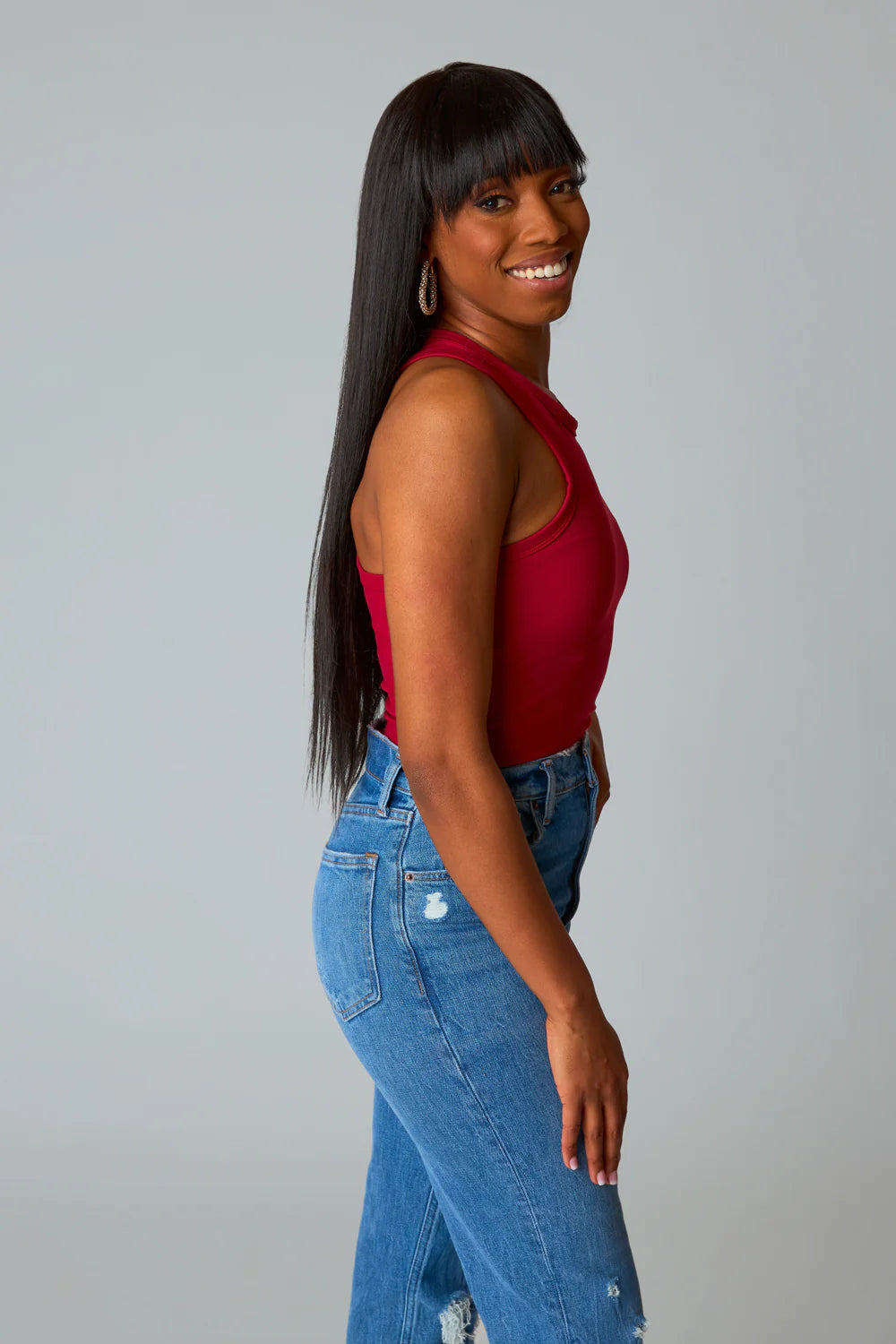 Jada Halter Bodysuit Red
