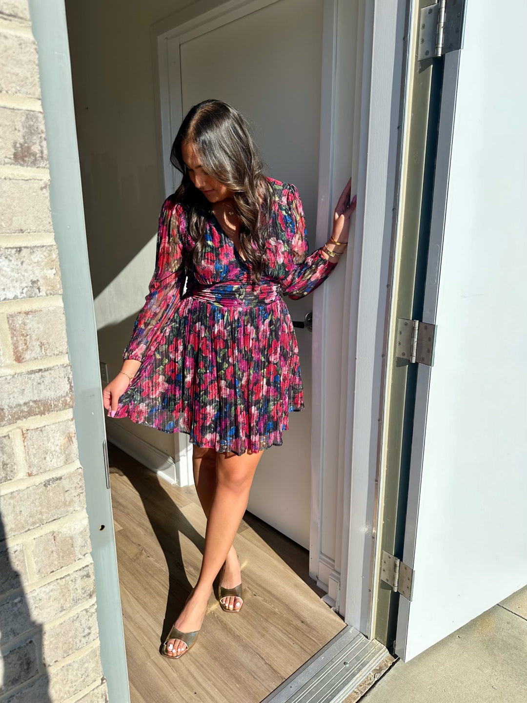 LS shimmer Mini Dress