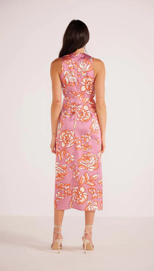 Mink Pink Mandevilla Tie Midi Dress