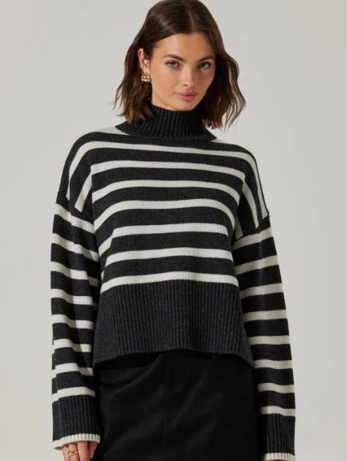 Sophea Sweater - Charcoal Cream