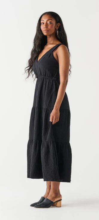 Cotton Midi Dress-Black
