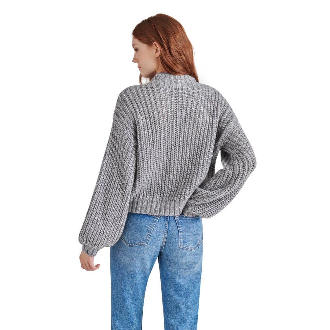 Steve Madden Martina Sequined Sweater- grey