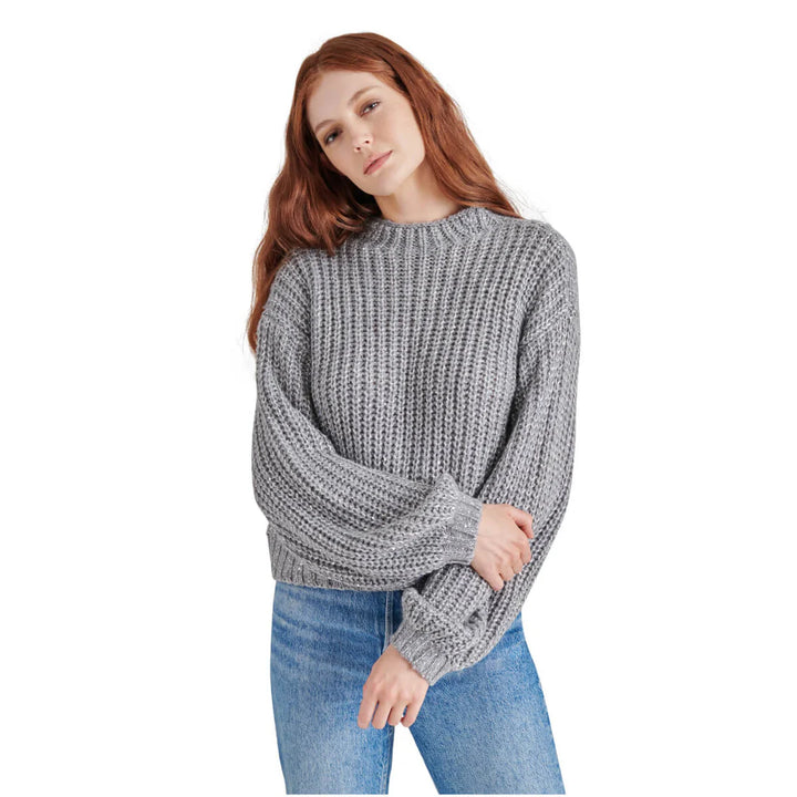 Steve Madden Martina Sequined Sweater- grey