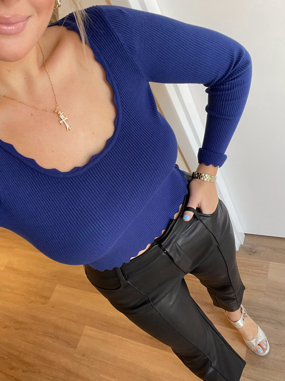 Leena Pu Leather Pants - Black