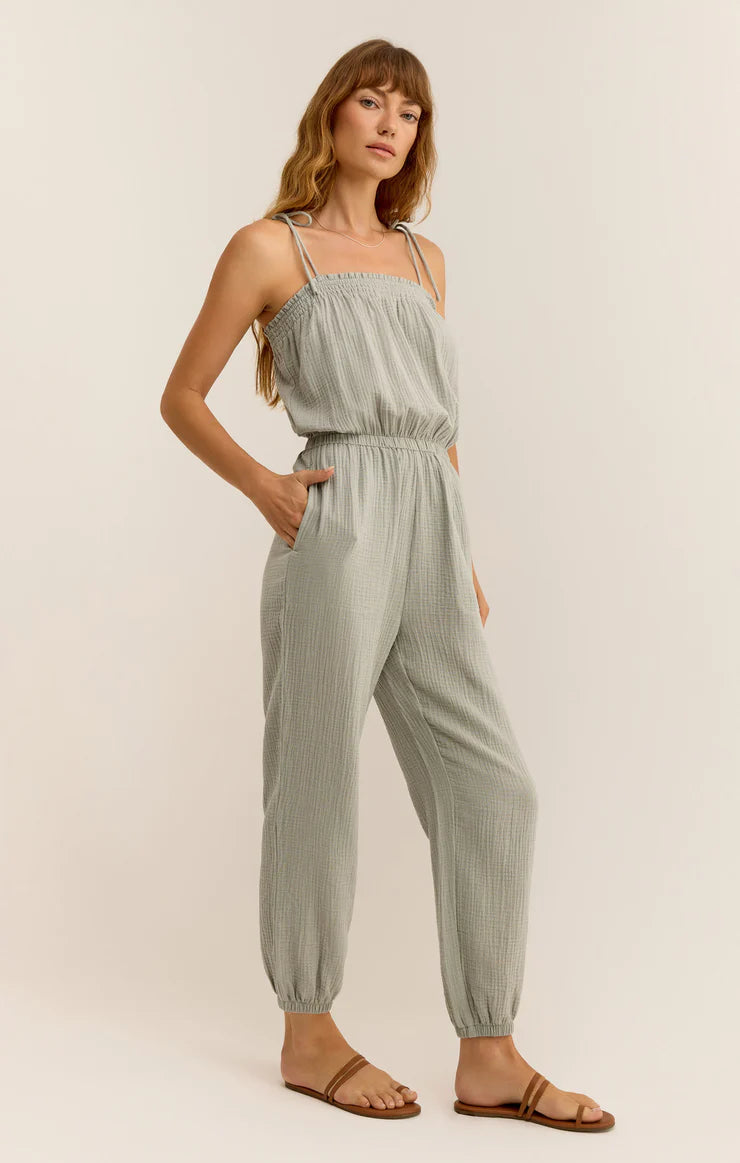 Kiara Gauze Jumpsuit - Pale Jade