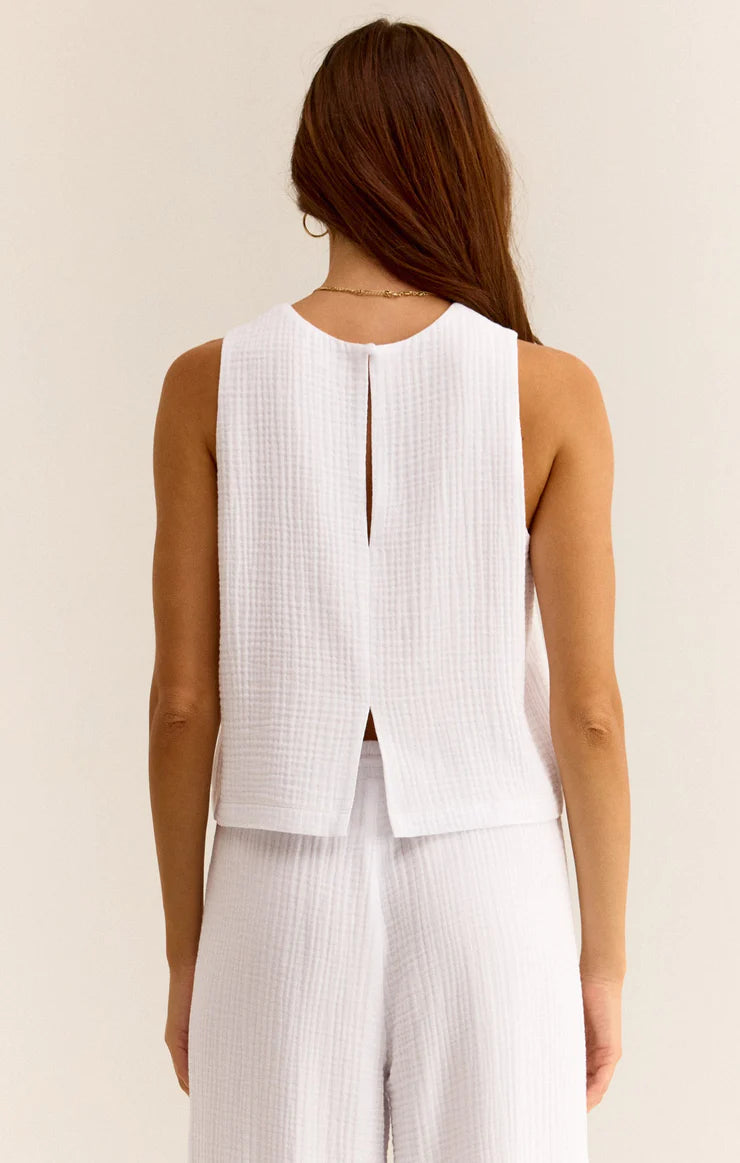 Beau Gauze Top - White