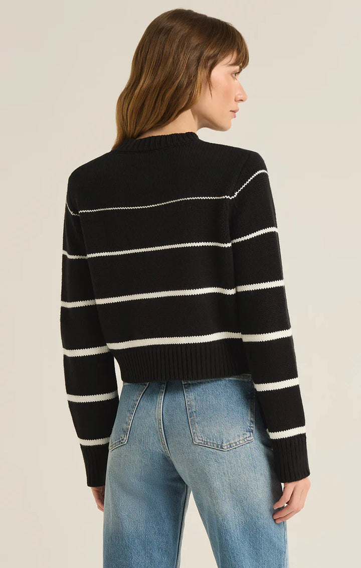 Milan Stripe Sweater - Black