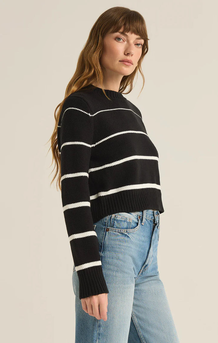 Milan Stripe Sweater - Black